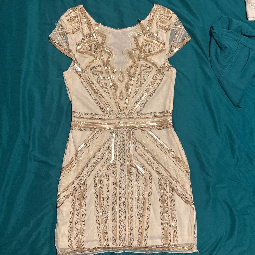White sequin dress
